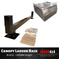 Black Ladder Rack for Canopy 1300MM Long 1200MM Internal Width Square Bar Alloy