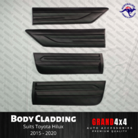Door Cladding Side Body Moulding Trim to suit Toyota Hilux 2015 - 2020 Dual Cab