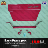 Steel Bash Plate 4mm Red to suit Toyota Landcruiser 80 series Sump Guard Protect