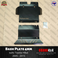 Steel Bash Plate 4mm Black 2pc to suit Toyota Hilux N70 SR SR5 2005 - 2015