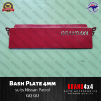 Steel Bash Plate Heavy Duty 4mm Red to suit Nissan Patrol GQ GU Sump Guard