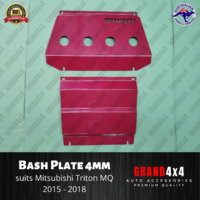 Steel Bash Plate Heavy Duty 4mm Red to suit Mitsubishi Triton MQ 2015 - 2018