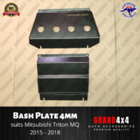 Steel Bash Plate Heavy Duty 4mm Black to suit Mitsubishi Triton MQ 2015 - 2018