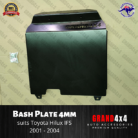 Steel Bash Plate Heavy Duty 4mm Black to suit Toyota Hilux IFS 2001 - 2004