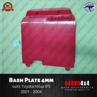 Steel Bash Plate Heavy Duty 4mm Red to suit Toyota Hilux IFS 2001 - 2004