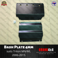 Steel Bash Plate Heavy Duty 4mm Black to suit Mitsubishi Triton MN/ML 2006-2015