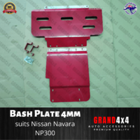 Steel Bash Plate Heavy Duty 4mm 2pc Red to suit Nissan Navara NP300 D23 