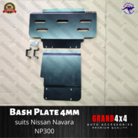 Steel Bash Plate Heavy Duty 4mm 2pc Black to suit Nissan Navara NP300 D23