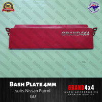 Steel Bash Plate Heavy Duty 4mm Red to suit Nissan Patrol GU Sump Guard