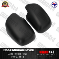 Black Door Side Mirror Cover Trim Protector to suit Toyota Hilux 2005 - 2014
