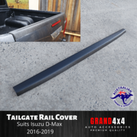 Tailgate Cover Cap Trim Rail Guard Matte Black for Isuzu D-Max Dmax 2016 - 2019