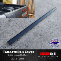 Tailgate Cover Cap Trim Rail Guard Matte Black for Isuzu D-Max Dmax 2012 - 2016