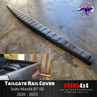 Tailgate Cover Cap Trim Rail Guard Matte Black for Mazda BT-50 BT50 2020 - 2023