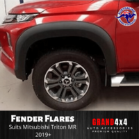 Fender Flares Wheel Arch Cover Guard Smooth Black for Mitsubishi Triton MR 2019+