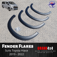 Fender Flares Guard Cover Matte Black to suit Toyota Hiace 2019-2022 Wheel Arch