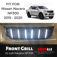 LED GRILL for Nissan Navara NP300 2015 - 2020 Ute Black Aftermarket Grille Light