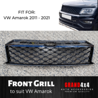 Front Mesh Grill Gloss Black to suit Volkswagen Amarok 2011 - 2021 VW Grille