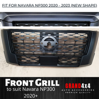 Matte Black Front Grille to suit Nissan Navara NP300 2020 - 2023 Ute