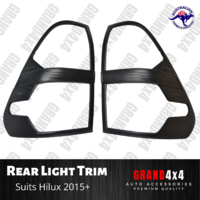 Matte Black Rear Light Trim Cover Surrounds for Toyota Hilux Revo 2015 - Onwards