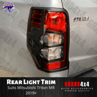 Matte Black Rear Light Trim Cover Surrounds for Mitsubishi Triton MR 2019-2022