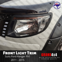 Matte Black Front Light Trim Cover Surrounds for Ford Ranger PX1 2011-2015