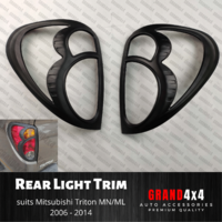 Matte Black Rear Light Trim Cover Surrounds for Mitsubishi Triton MN ML 06-14