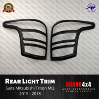 Matte Black Rear Light Trim Cover Surrounds for Mitsubishi Triton MQ 2015-2018