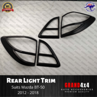 Matte Black Rear Light Trim Cover Surrounds for Mazda BT-50 2012-2019 BT50