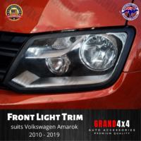 Matte Black Front Light Trim Cover Surrounds for Volkswagen Amarok 2010-2019