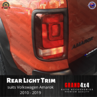 Matte Black Rear Light Trim Cover Surrounds for Volkswagen Amarok 2010-2019