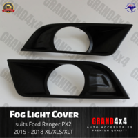 Fog Light Cover Trim Matte Black to suit Ford Ranger PX2 2015-2018 XL XLS XLT