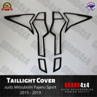 Matte Black Rear Light Trim Cover to suit Mitsubishi Pajero Sport 2015 - 2019