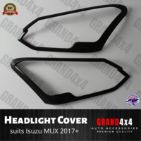 Matte Black Front Head Light Trim Cover to suit Isuzu MUX MU-X 2017-2019