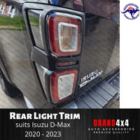 Matte Black Rear Light Trim Cover Surrounds for Isuzu D-Max DMax 2020 - 2023