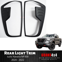 Matte Black Rear Light Trim Cover for Nissan Navara NP300 2020 - 2022 ST / STX