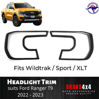 Headlight Front Light Trim Cover for Ford Ranger 2022+ Wildtrak/Sport/XLT