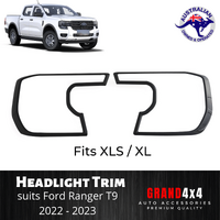 Headlight Front Light Trim Cover Surrounds for Ford Ranger 2022+ XL / XLS
