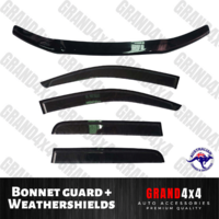 Bonnet Protector Guard+Window Visors Weathershield suits Toyota Hilux 2011-2015