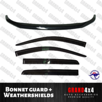 Bonnet Protector + Weathershields for Nissan Navara NP300 2015 - 2020 Dual Cab