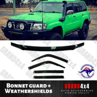 Bonnet Protector + Weathershields to suit Nissan Patrol Y61 GU 2004-2015 Wagon