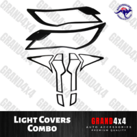 Front + Rear Light Covers Trim Combo to suit Mitsubishi Pajero Sport 2015 - 2019