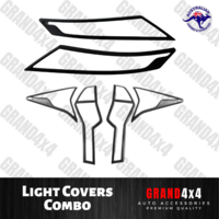 Front + Rear Light Covers Trim Combo to suit Mitsubishi Pajero Sport 2020+