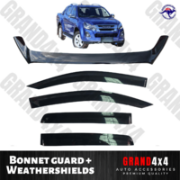 Bonnet Protector Guard + Window Visors Tinted for Isuzu D-Max Dmax 2017 - 2019