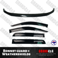 Bonnet Protector + Weathershields for Nissan Navara NP300 2015 - 2020 Dual Cab