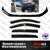 Bonnet Protector + Window Visors for Ford Ranger PX2 PX3 2015-2020 Dual Cab 