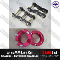 2" Lift Kit Coil Spacers Greasable Extended Shackles for Toyota Hilux 2005-2014