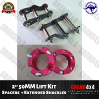 2" Lift Kit Strut Spacers Extended Shackles fits Toyota Hilux 2015-ON 4x4 4WD