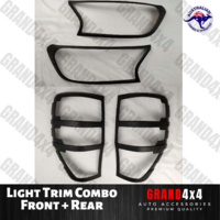 Front + Rear Light Covers Trim Surrounds to suit Ford Ranger PX2 PX3 2015-2020