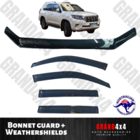 Bonnet Protector Guard + Window Visors suits Toyota Prado 150 series 2018-2022