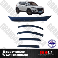 Bonnet Protector Guard + Window Visors to suit Hyundai Tucson 2015 - 2020